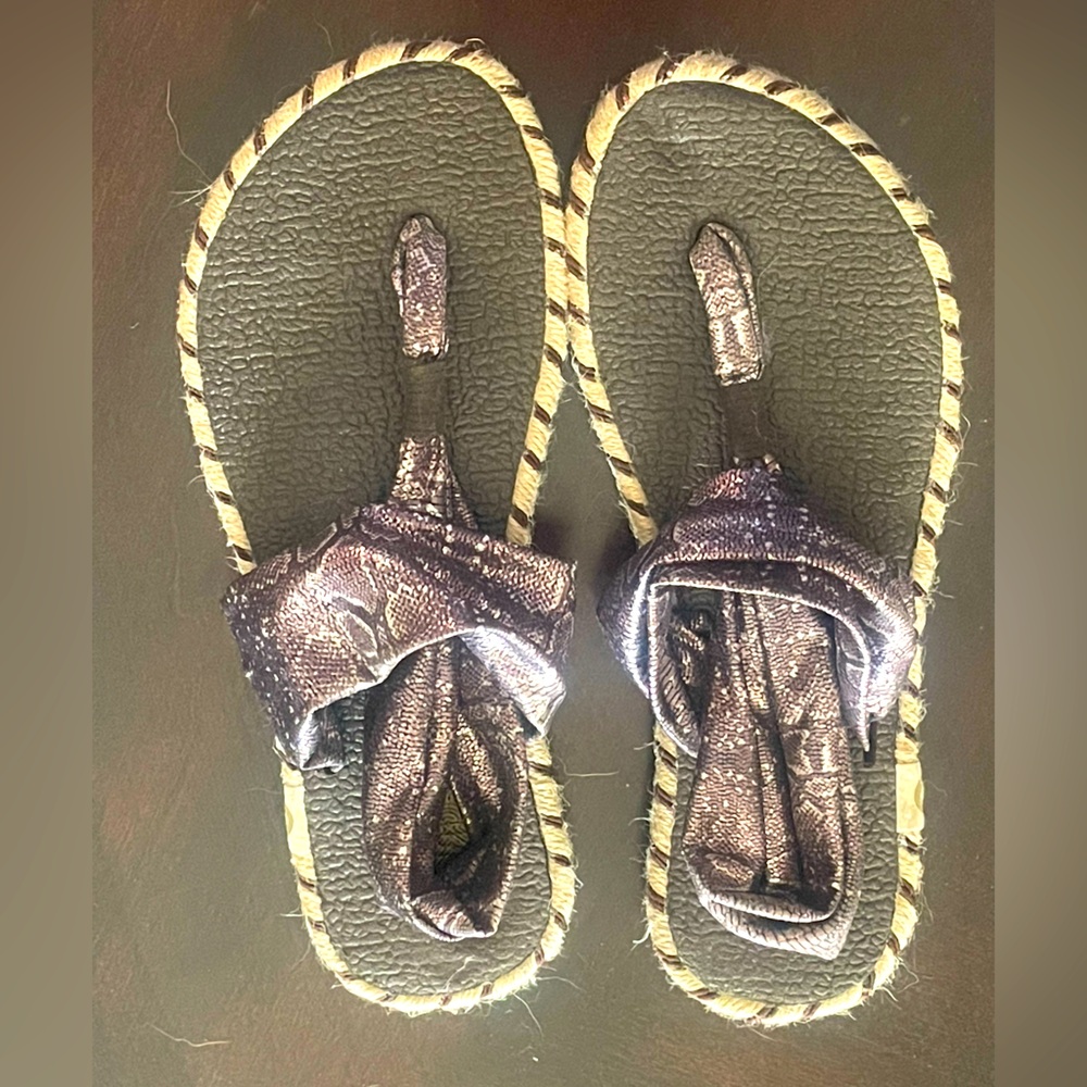 Nalho Snake Brown Metallic Ganika Espadrille Sandal size 8 (38)